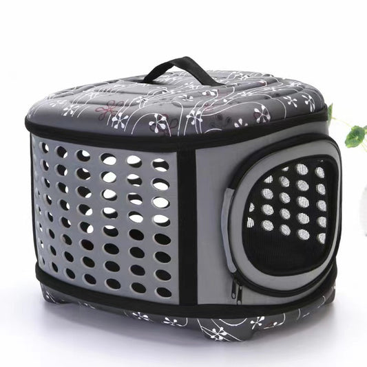 Pet Outing Bag: Fashionable Black and Pink Oxford Fabric Dog and Cat Portable Bag Lightweight and Comfortable 2024